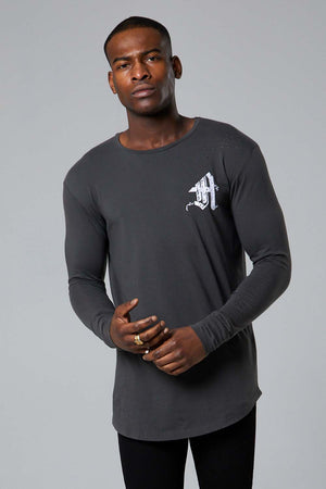 Ashes Varsity L/S tee-Charcoal