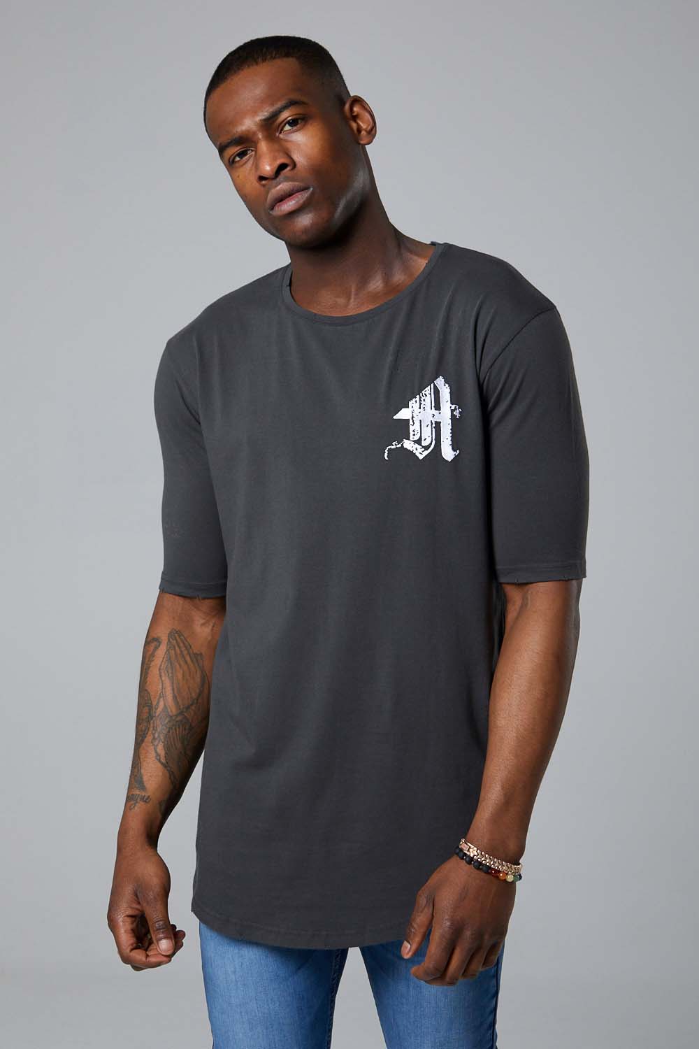 Ashes Varsity S/S tee-Charcoal
